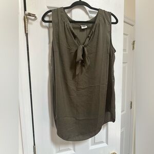 CAbi Green Tie Front Cinch top